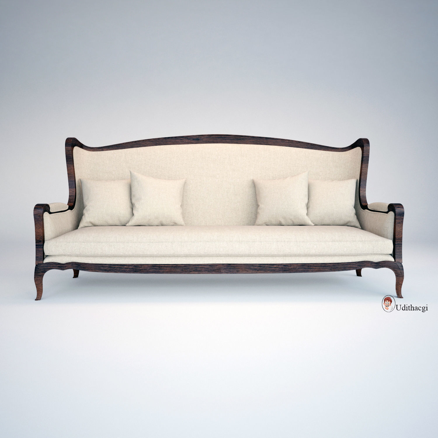 Antique Chair 3D model_2