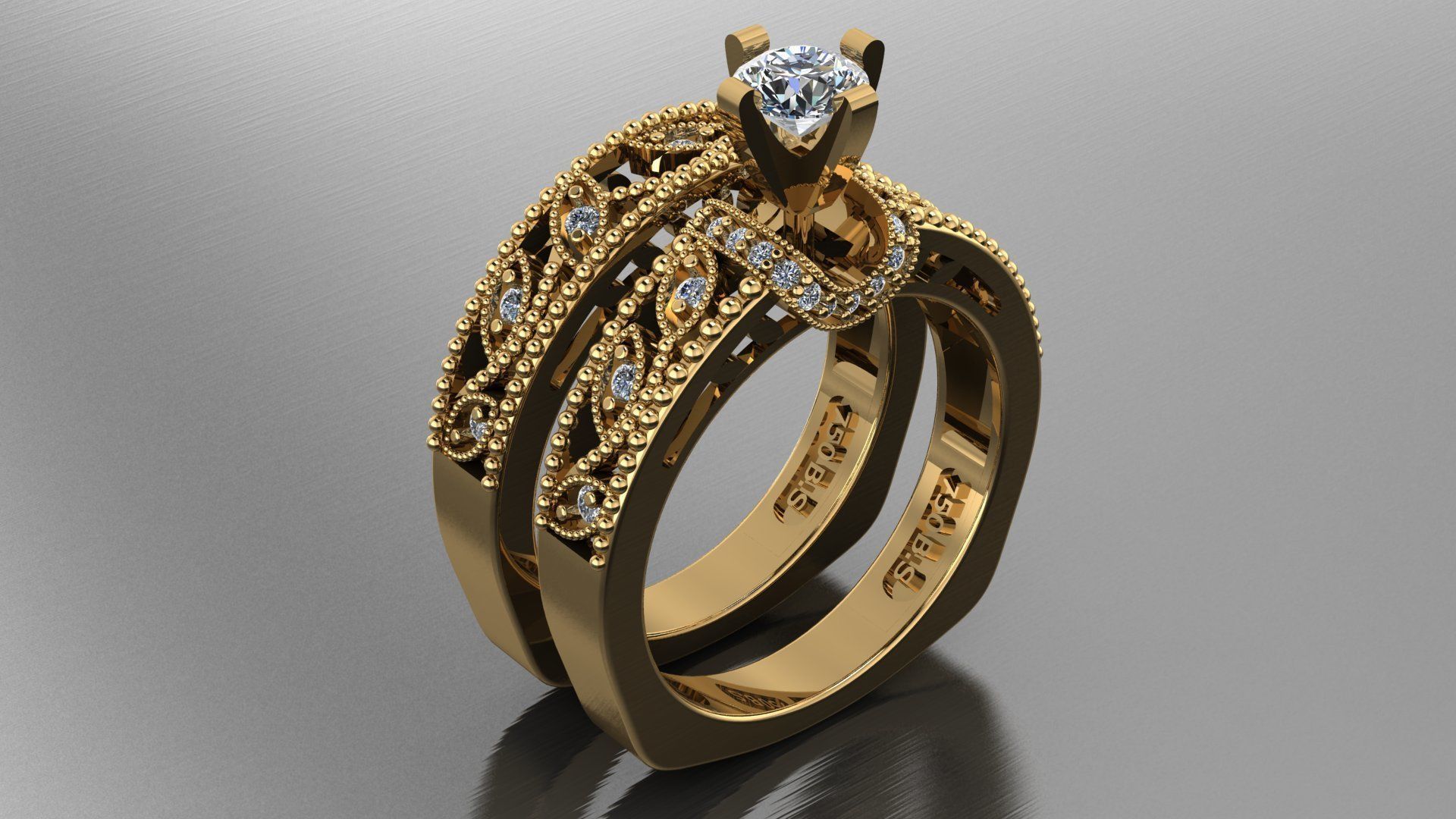 solitaire set ring 3D print model_7