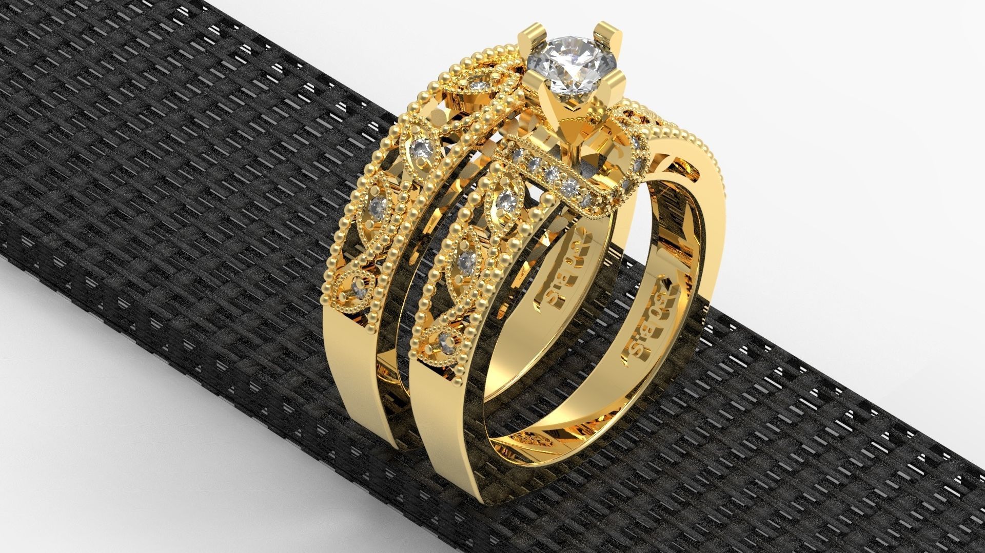 solitaire set ring 3D print model_4