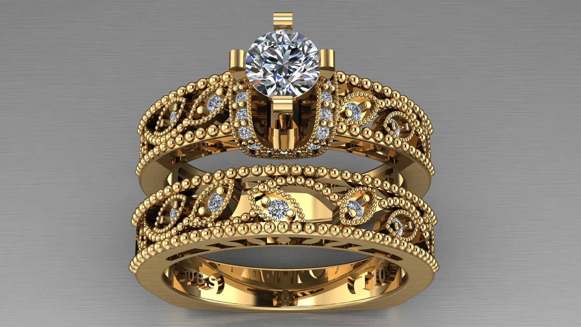 solitaire set ring 3D print model_1