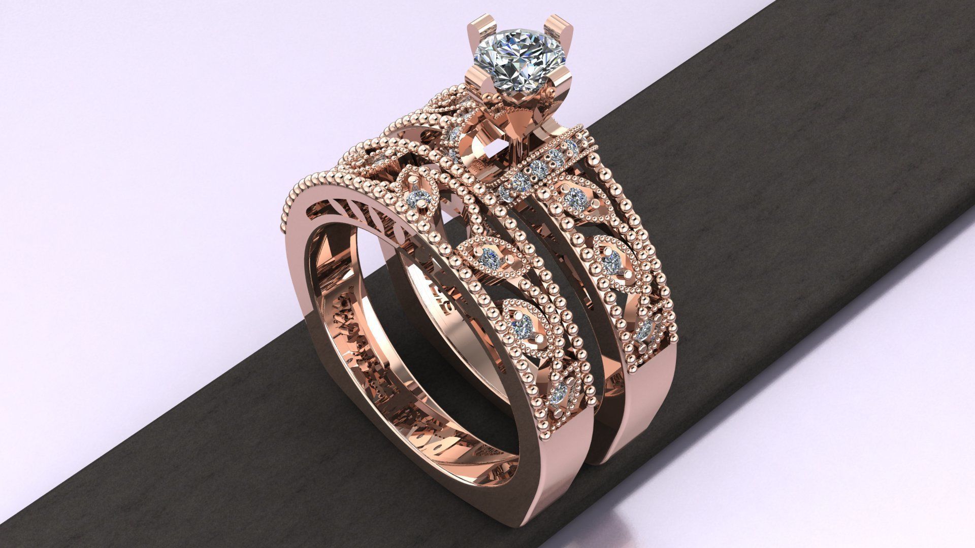 solitaire set ring 3D print model_5