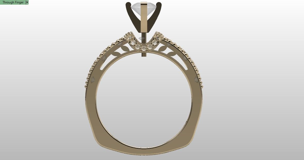 solitaire set ring 3D print model_21
