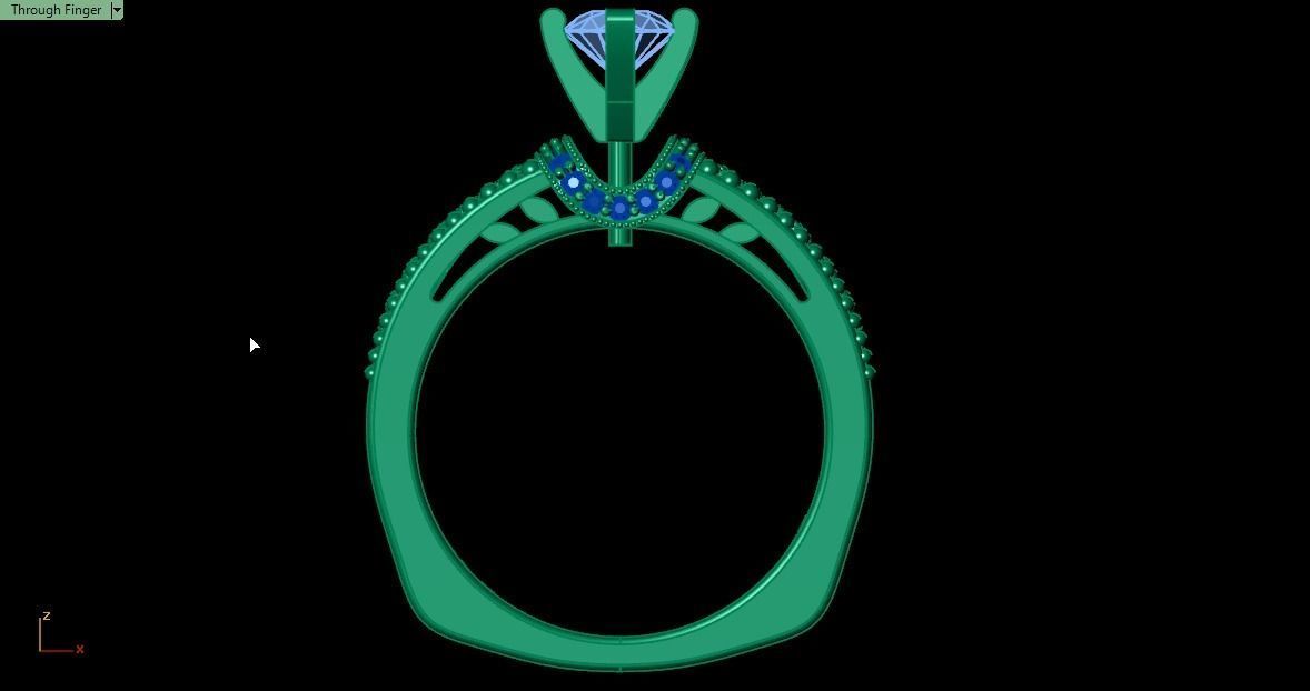 solitaire set ring 3D print model_10
