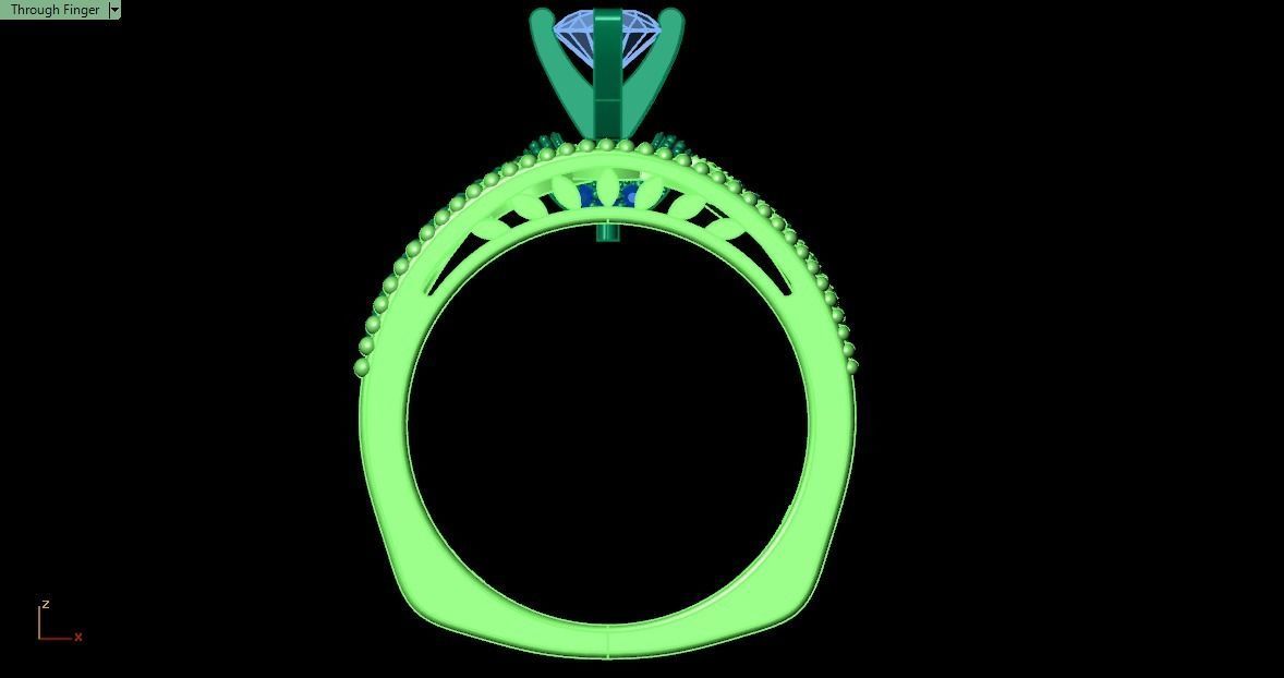 solitaire set ring 3D print model_11