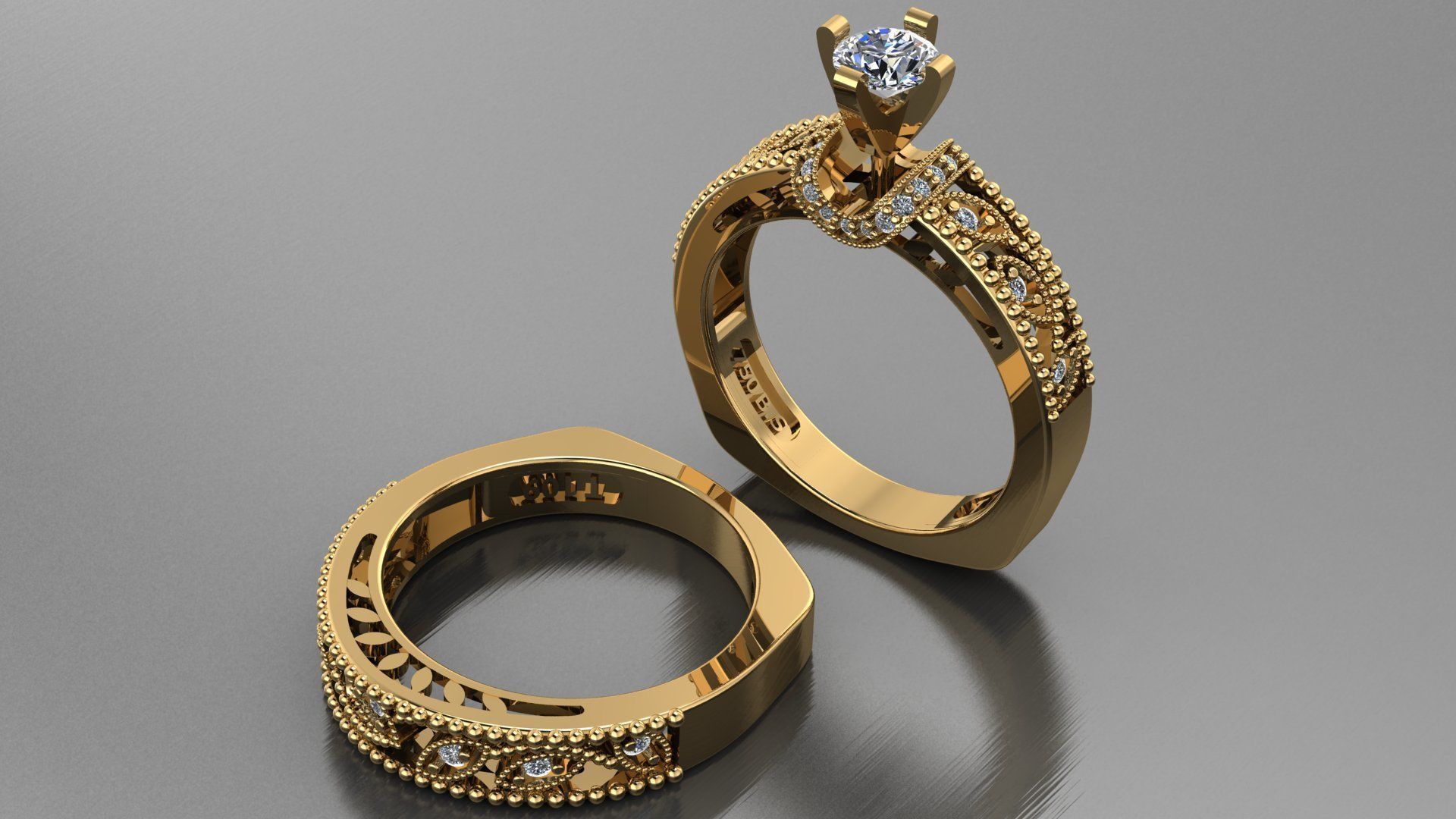solitaire set ring 3D print model_3