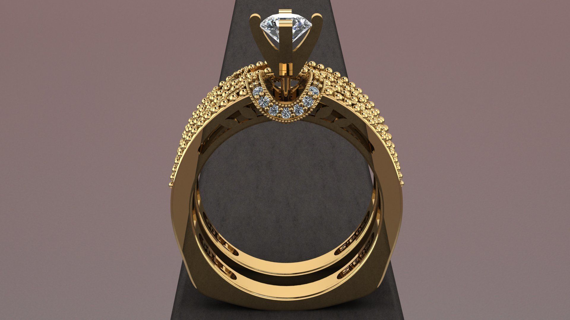 solitaire set ring 3D print model_6