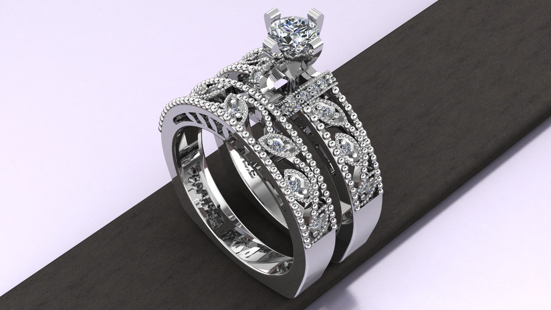 solitaire set ring 3D print model_2