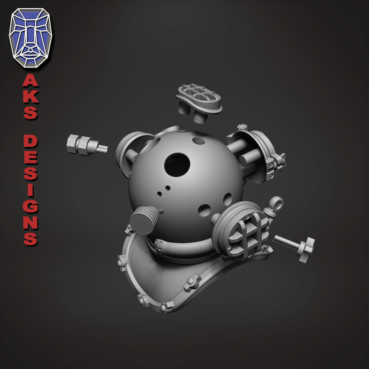 biker Pendant Jewelry Diving Mask 1 3D print model_28