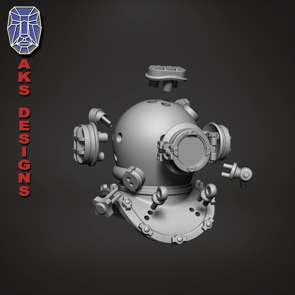 biker Pendant Jewelry Diving Mask 1 3D print model_24