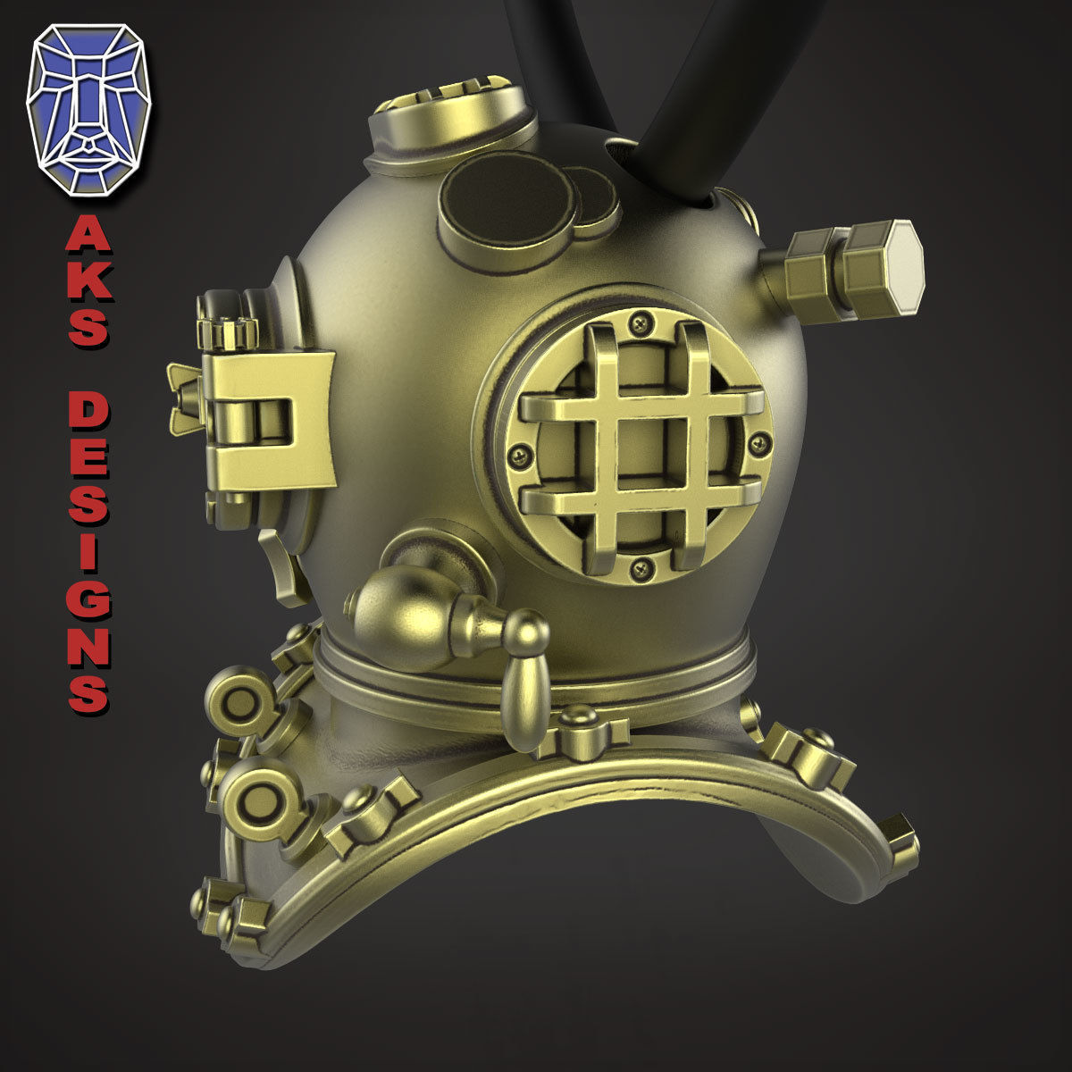 biker Pendant Jewelry Diving Mask 1 3D print model_10