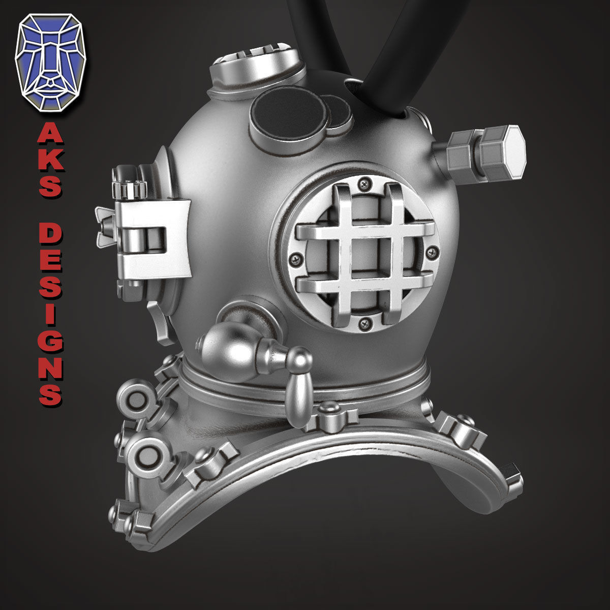 biker Pendant Jewelry Diving Mask 1 3D print model_9