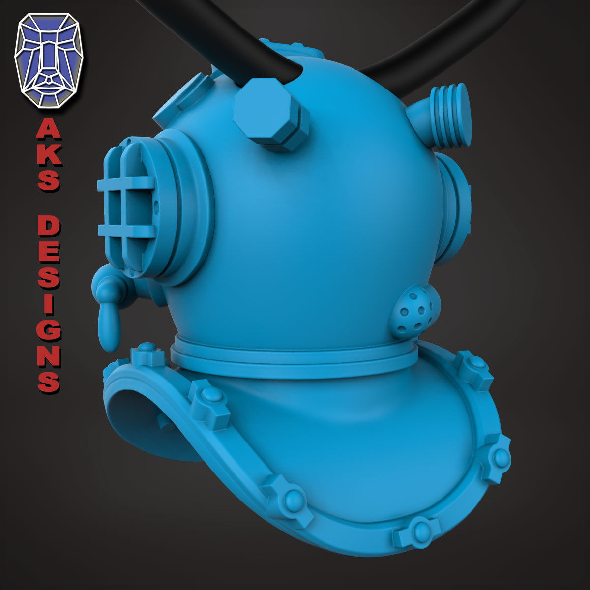 biker Pendant Jewelry Diving Mask 1 3D print model_14