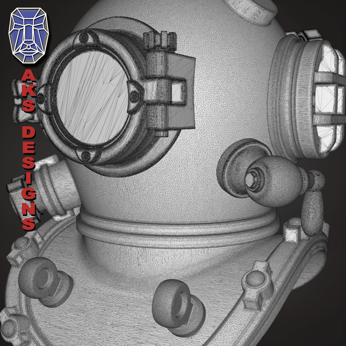 biker Pendant Jewelry Diving Mask 1 3D print model_32