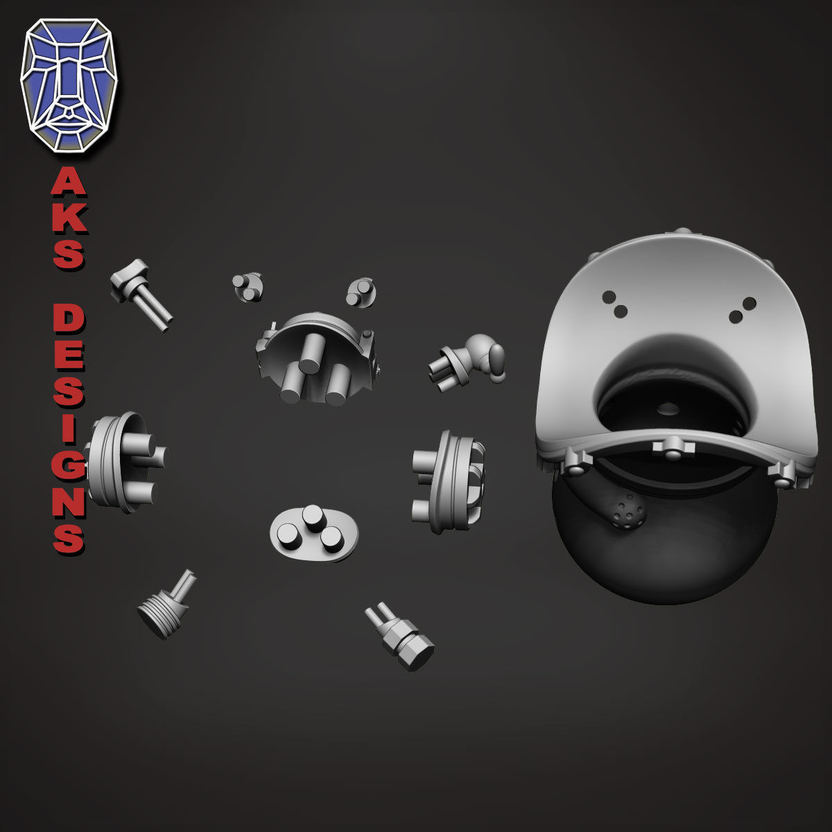 biker Pendant Jewelry Diving Mask 1 3D print model_31