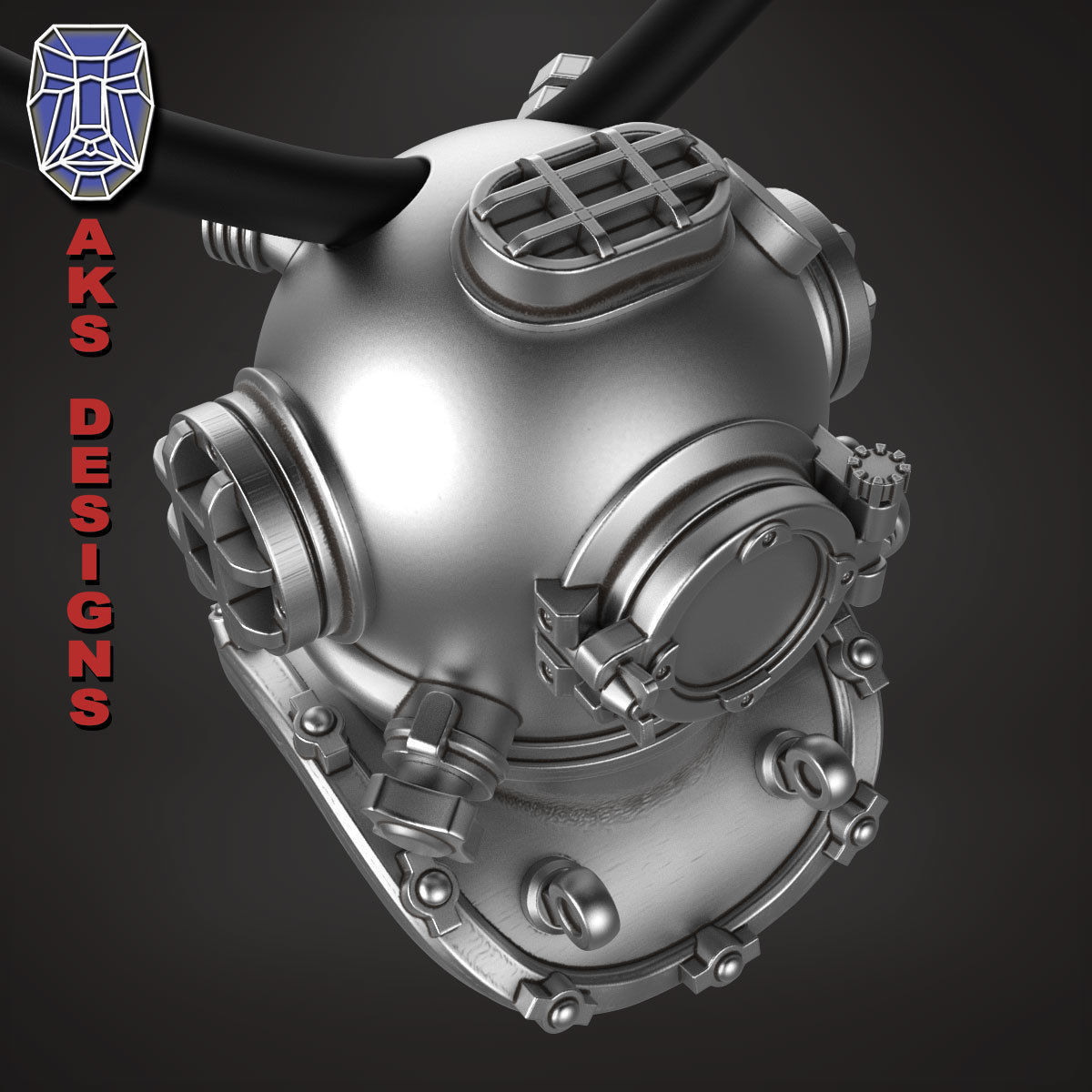 biker Pendant Jewelry Diving Mask 1 3D print model_18