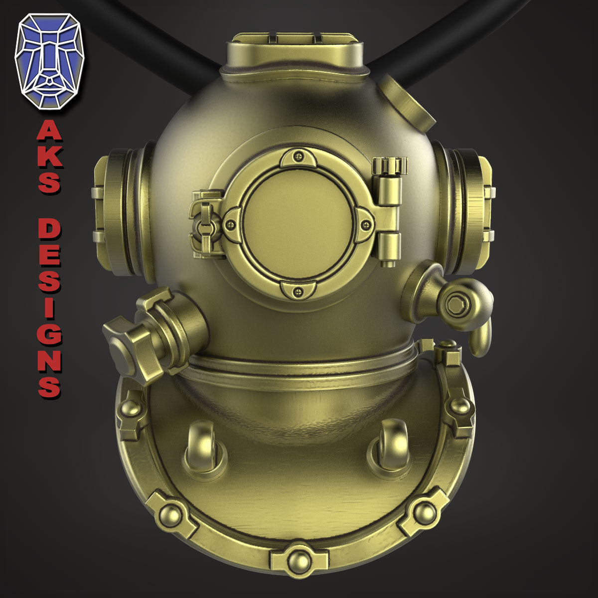 biker Pendant Jewelry Diving Mask 1 3D print model_4