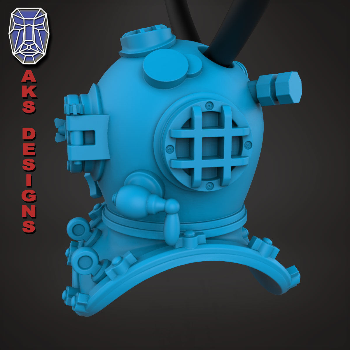 biker Pendant Jewelry Diving Mask 1 3D print model_11