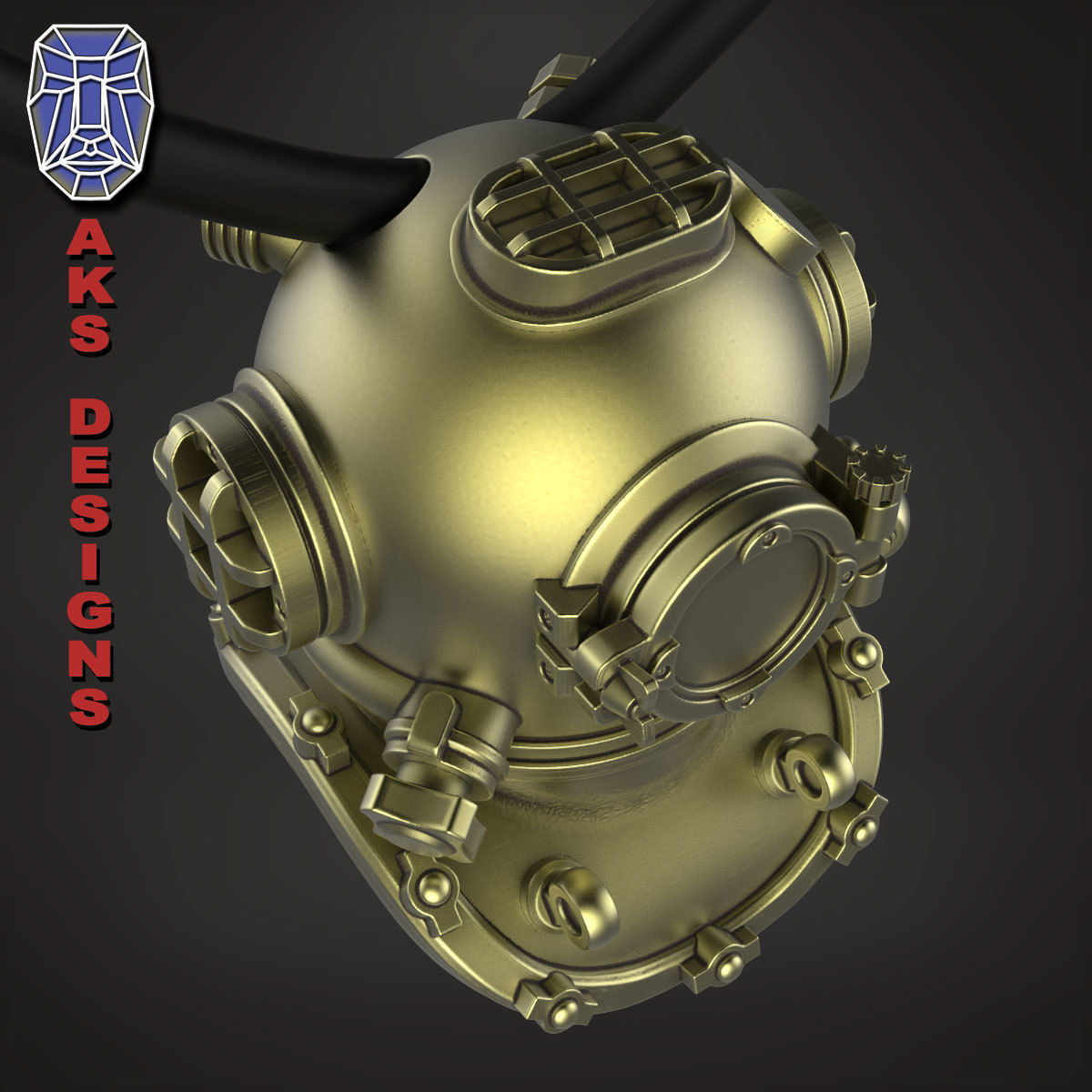 biker Pendant Jewelry Diving Mask 1 3D print model_19