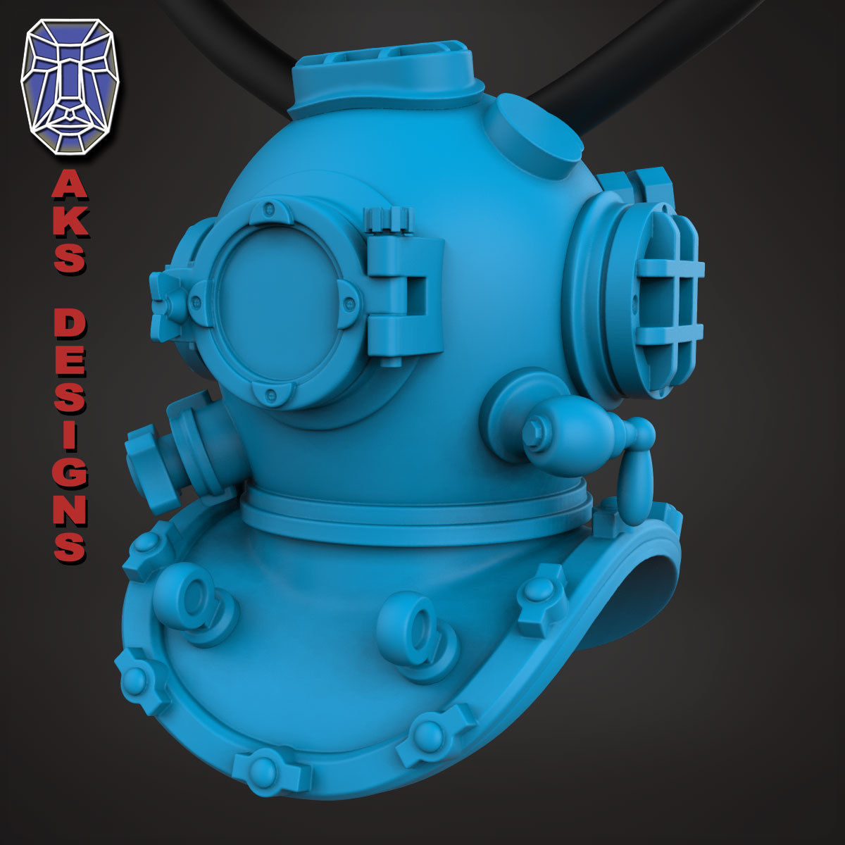 biker Pendant Jewelry Diving Mask 1 3D print model_8