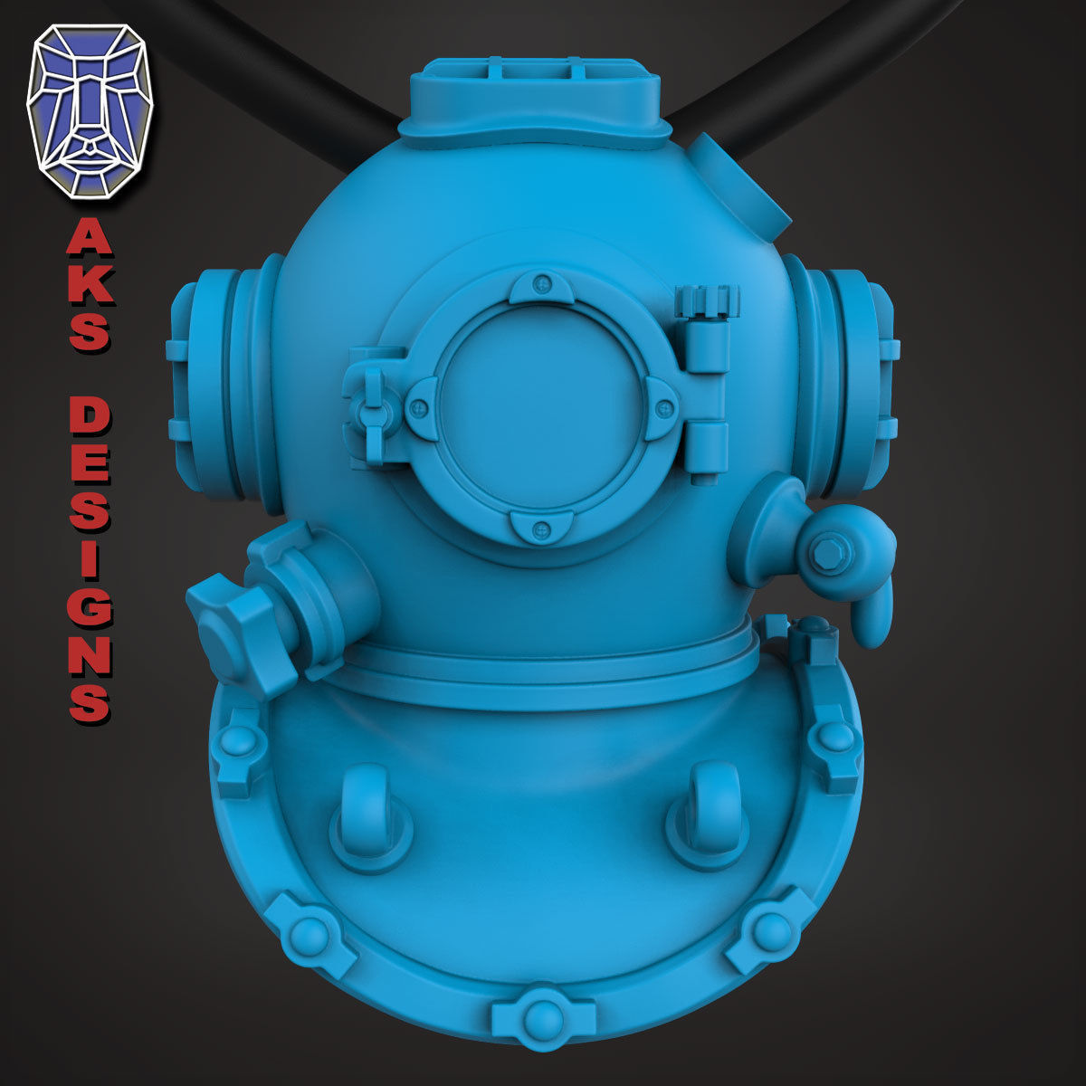 biker Pendant Jewelry Diving Mask 1 3D print model_5