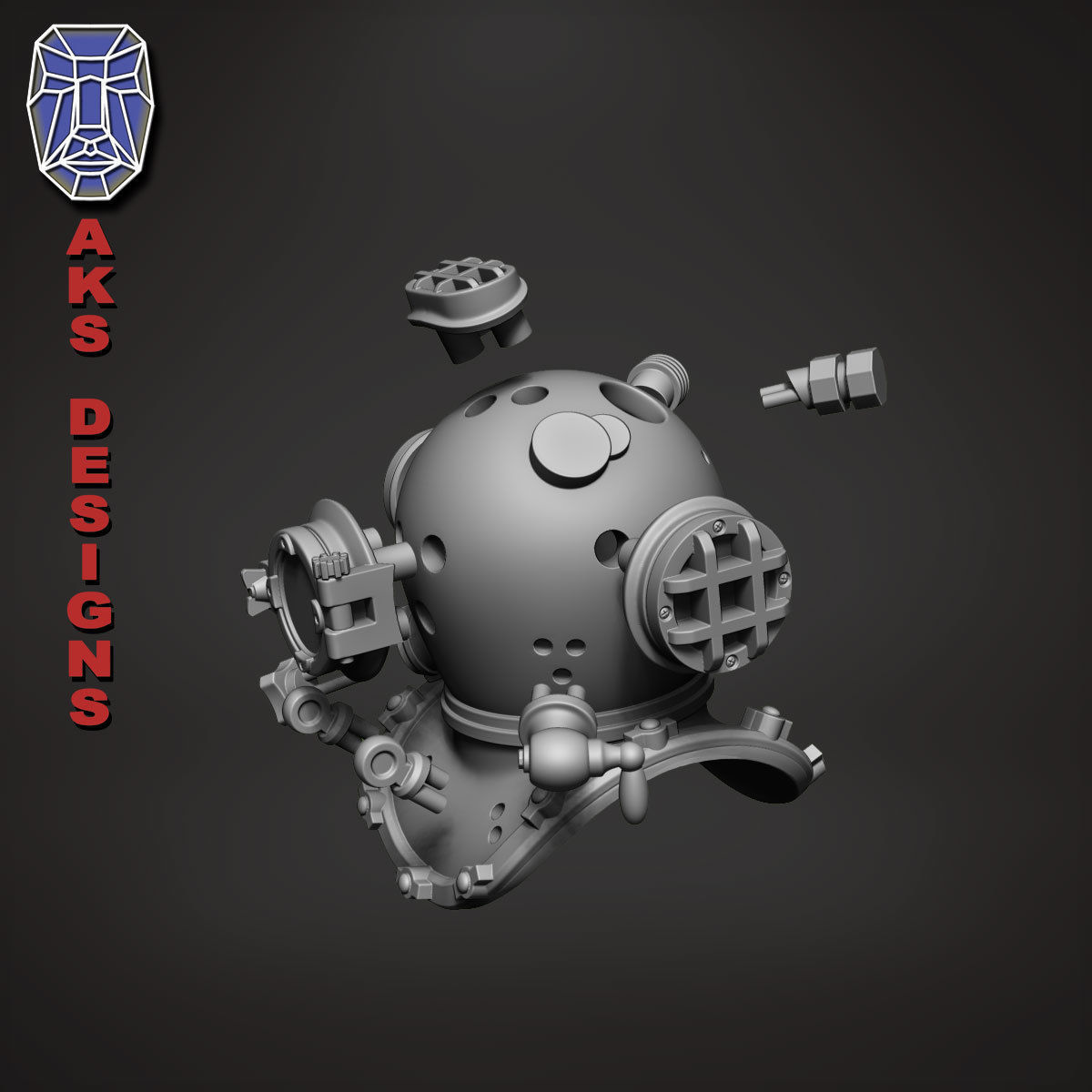 biker Pendant Jewelry Diving Mask 1 3D print model_25