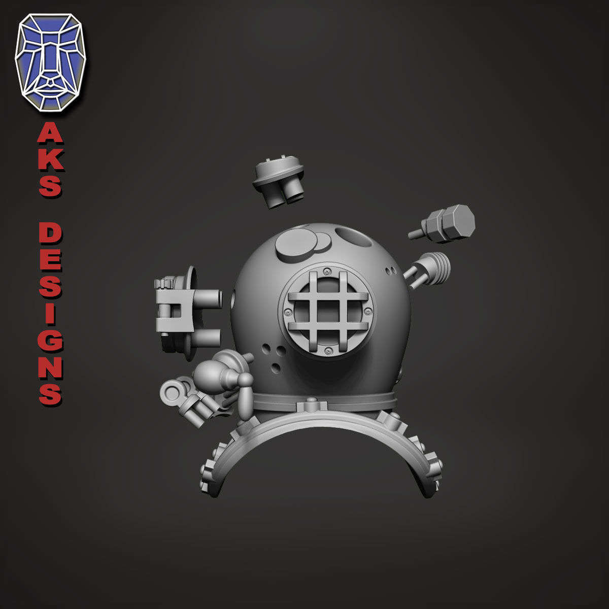 biker Pendant Jewelry Diving Mask 1 3D print model_26