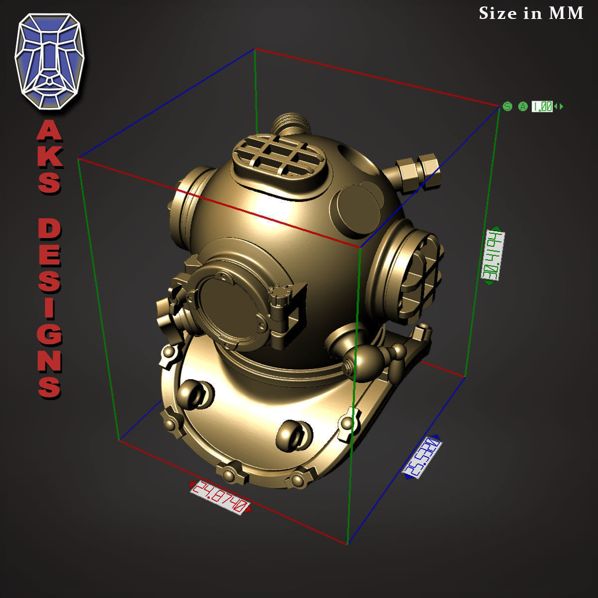 biker Pendant Jewelry Diving Mask 1 3D print model_23