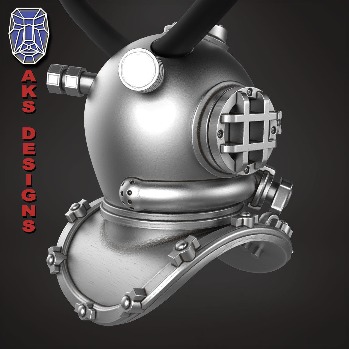 biker Pendant Jewelry Diving Mask 1 3D print model_15