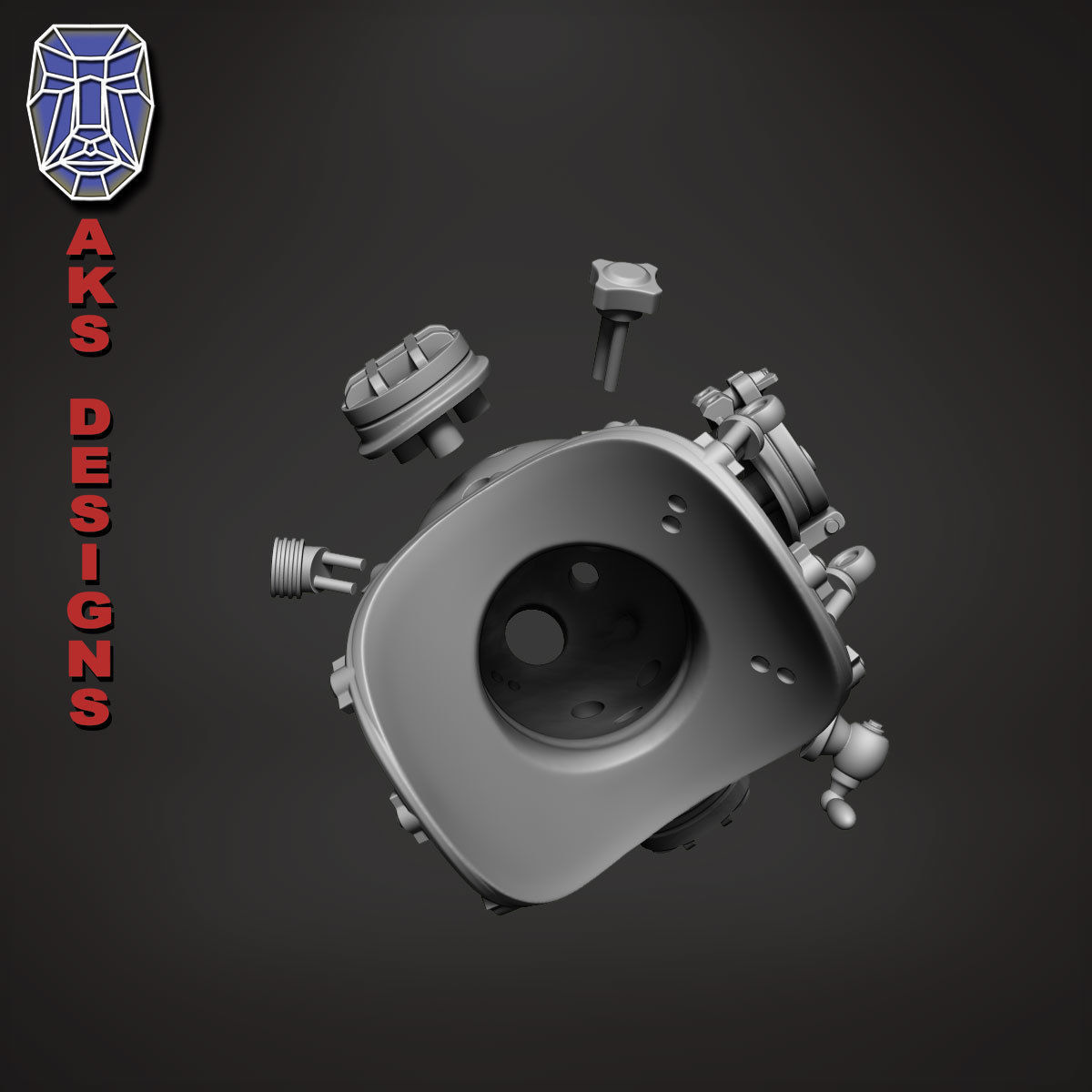 biker Pendant Jewelry Diving Mask 1 3D print model_29