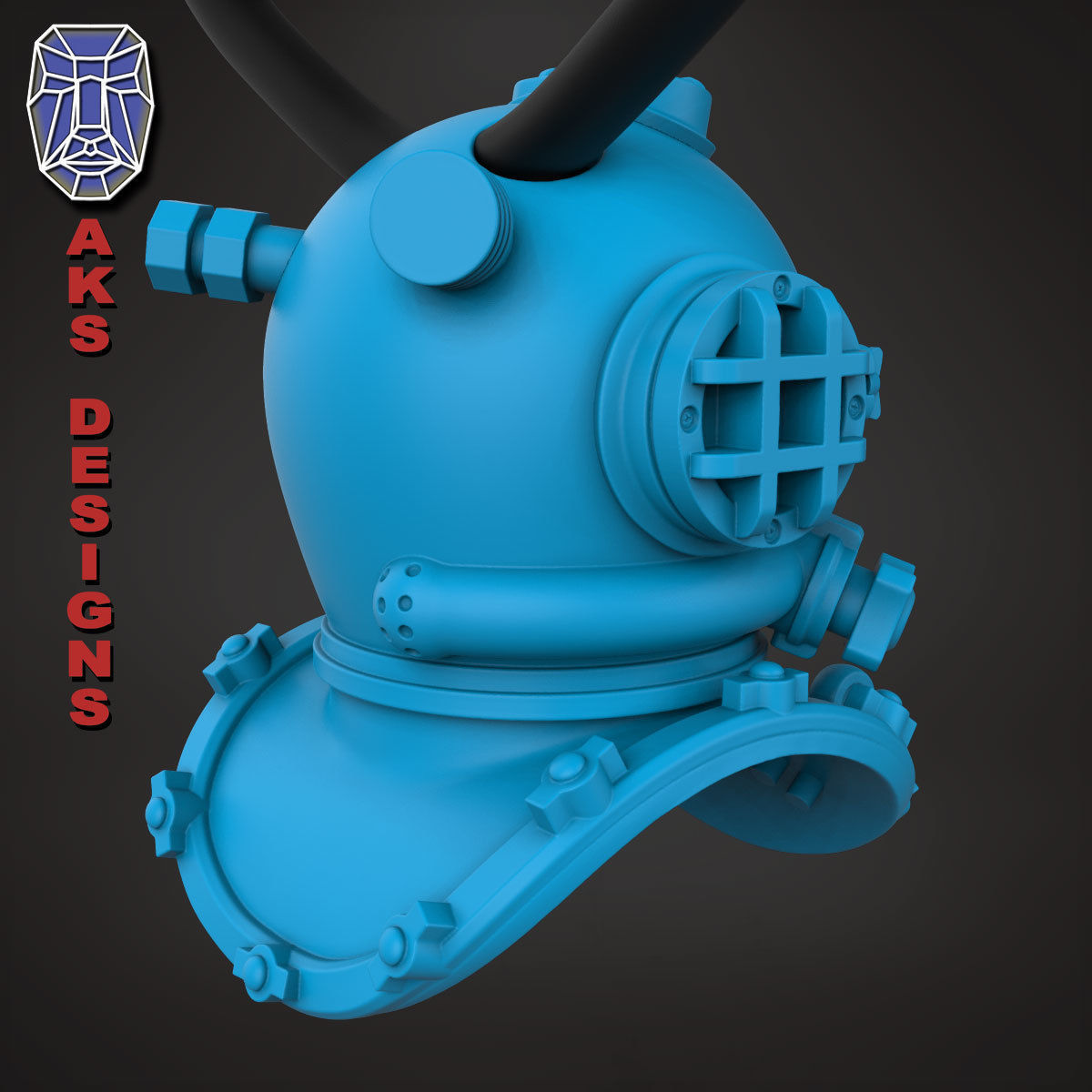 biker Pendant Jewelry Diving Mask 1 3D print model_17