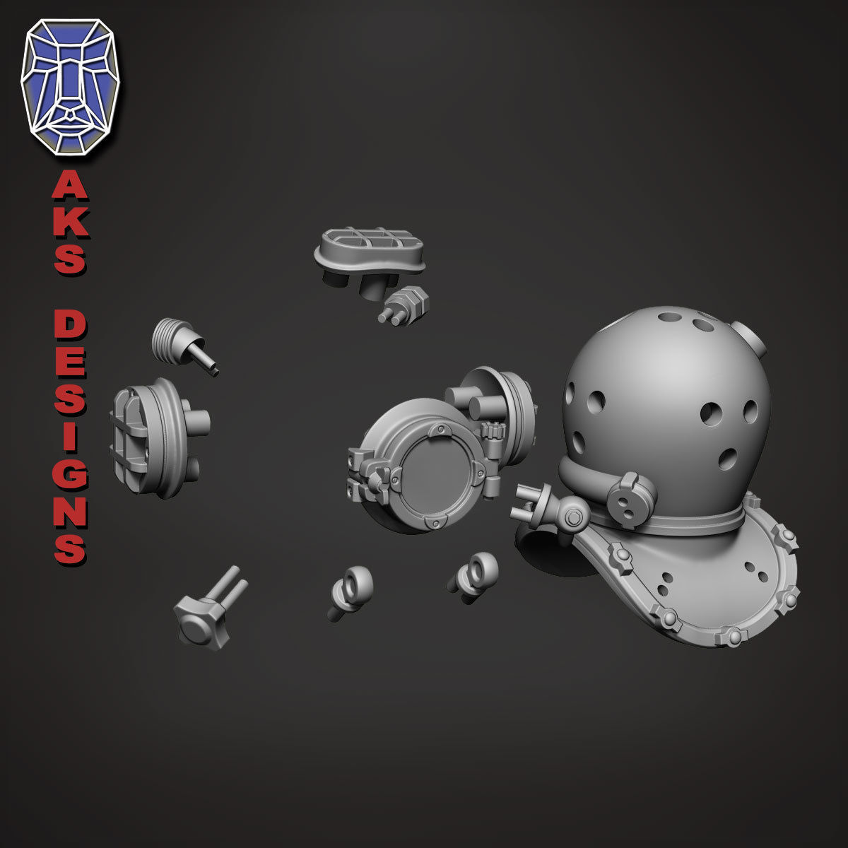 biker Pendant Jewelry Diving Mask 1 3D print model_30