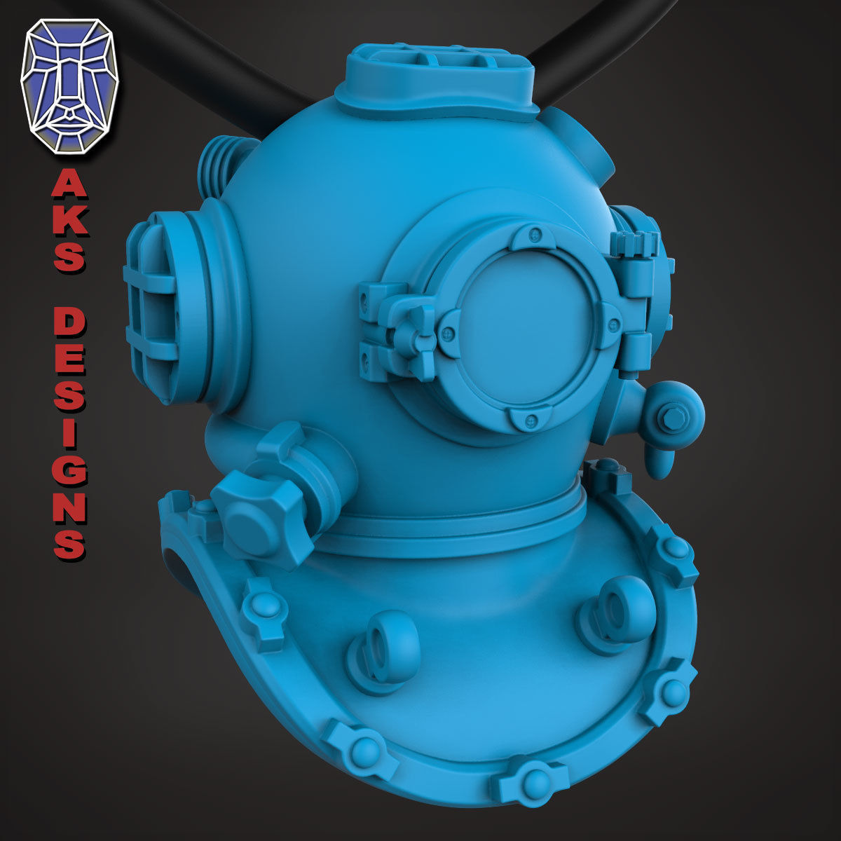 biker Pendant Jewelry Diving Mask 1 3D print model_2