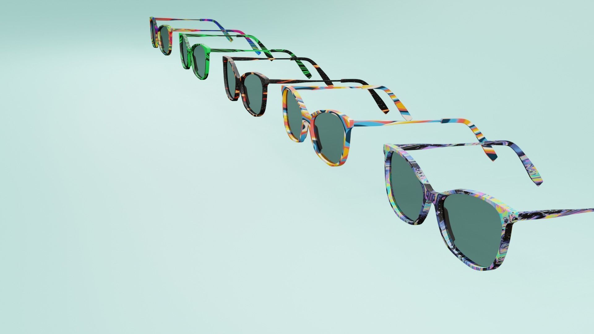  Sunglasses Eyewear 5 colors Low-poly 3D model Low-poly 3D model_11