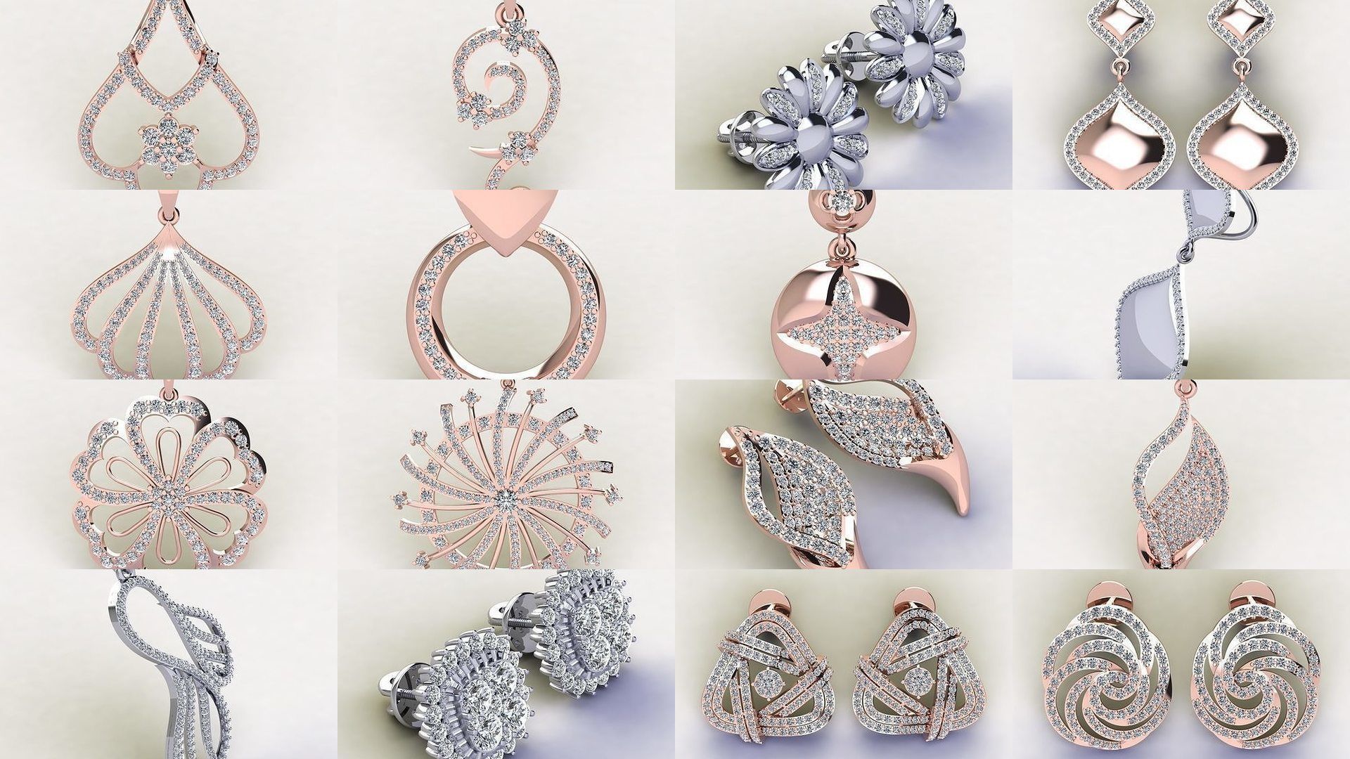 Bulk Fancy Earring And Pendent Collection and Render Detail _3