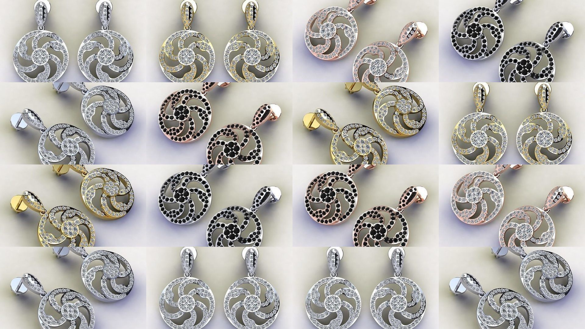 Bulk Fancy Earring And Pendent Collection and Render Detail _6