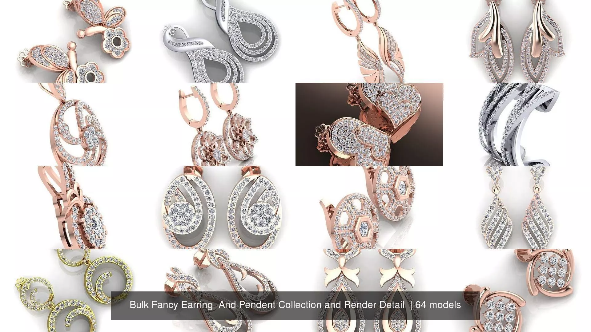 Bulk Fancy Earring And Pendent Collection and Render Detail _2