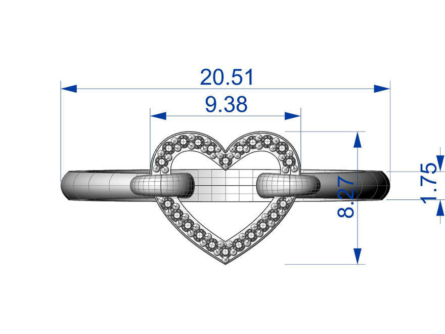 Heart ring 3 3D print model_5