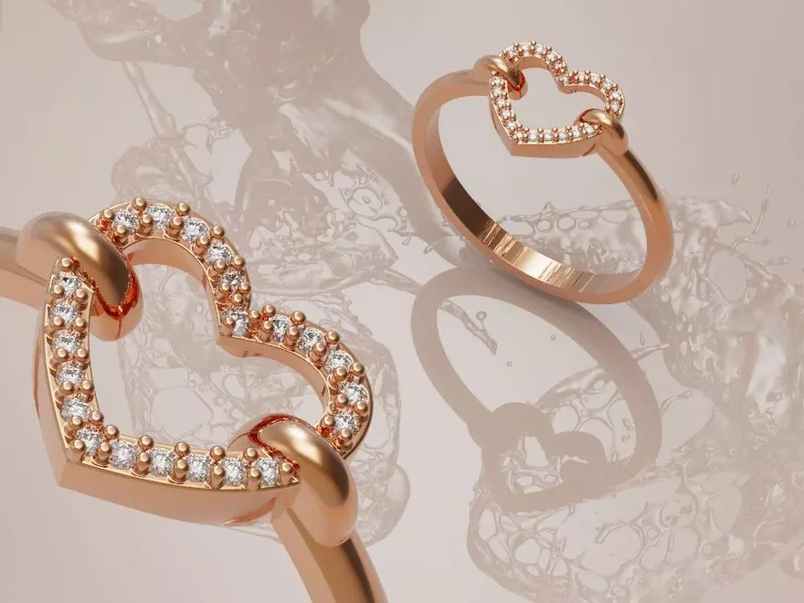 Heart ring 3 3D print model_0