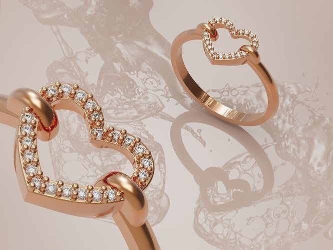 Heart ring 3 3D print model