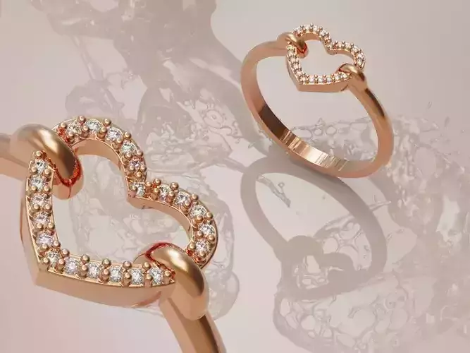 Heart ring 3 3D print model