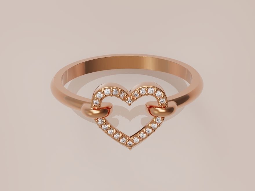 Heart ring 3 3D print model_2