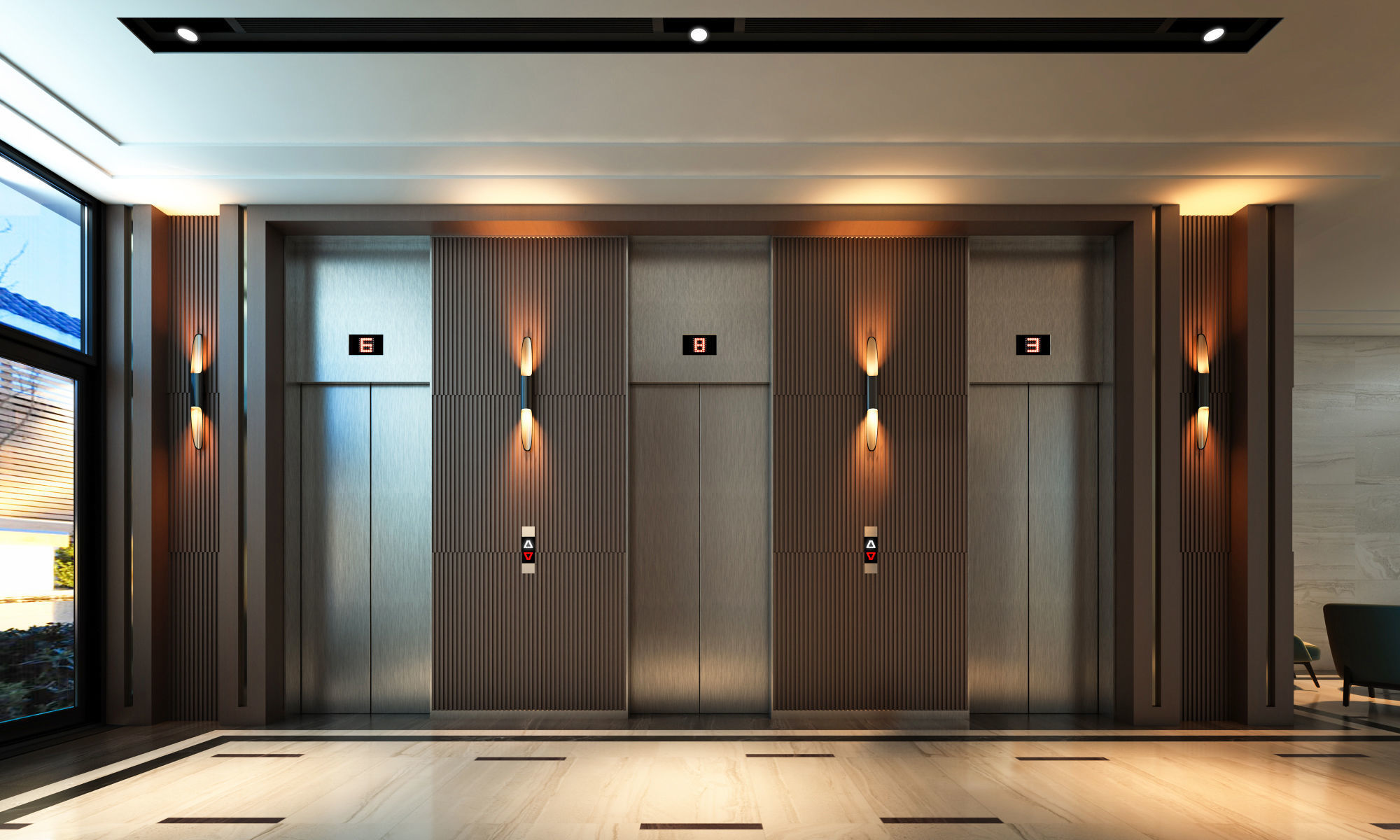 Apartment Lobby 3D model_2