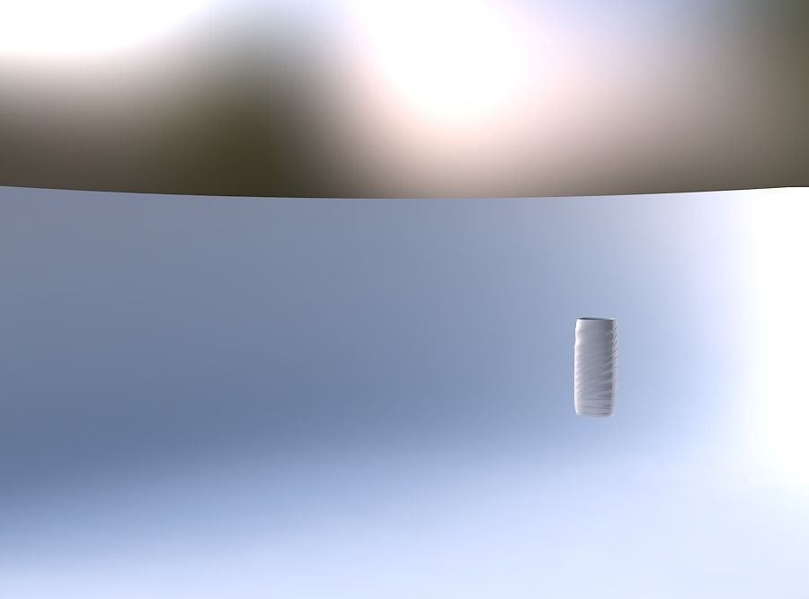 Vase quadratic tall with distorted horizontal dents 3D print model_4