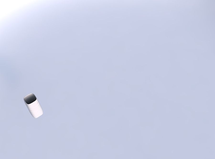 Vase quadratic tall with distorted horizontal dents 3D print model_1