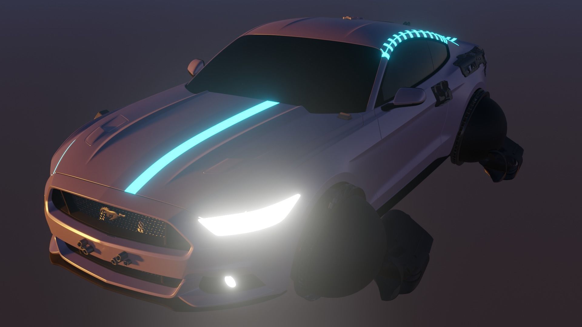 Sci-fi Car Case Scene 3D model_33