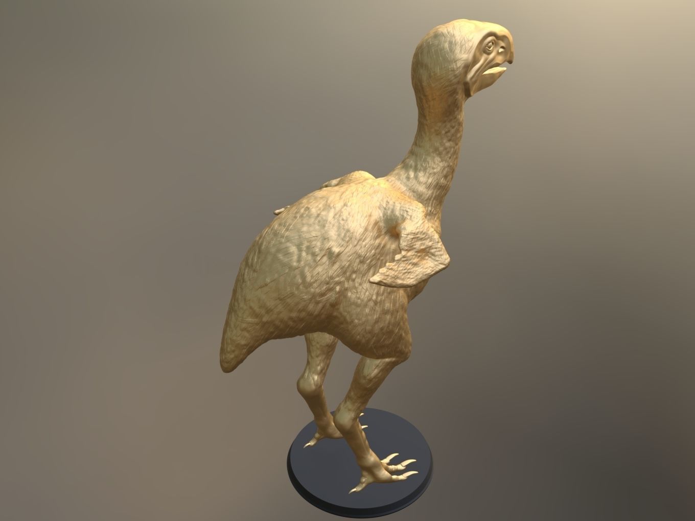 Prehistoric Gastornis Gold 3D print model_2