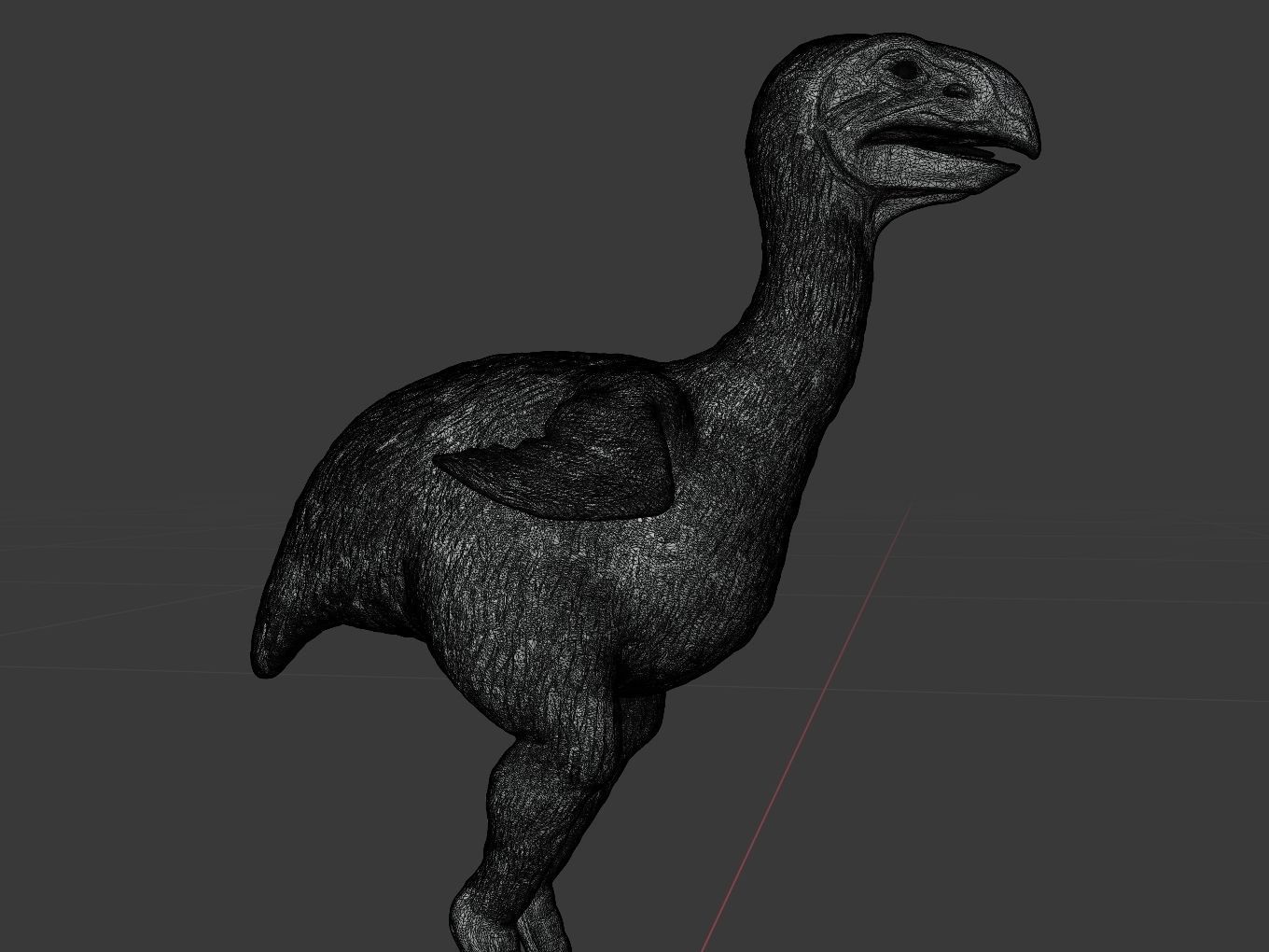 Prehistoric Gastornis Gold 3D print model_11