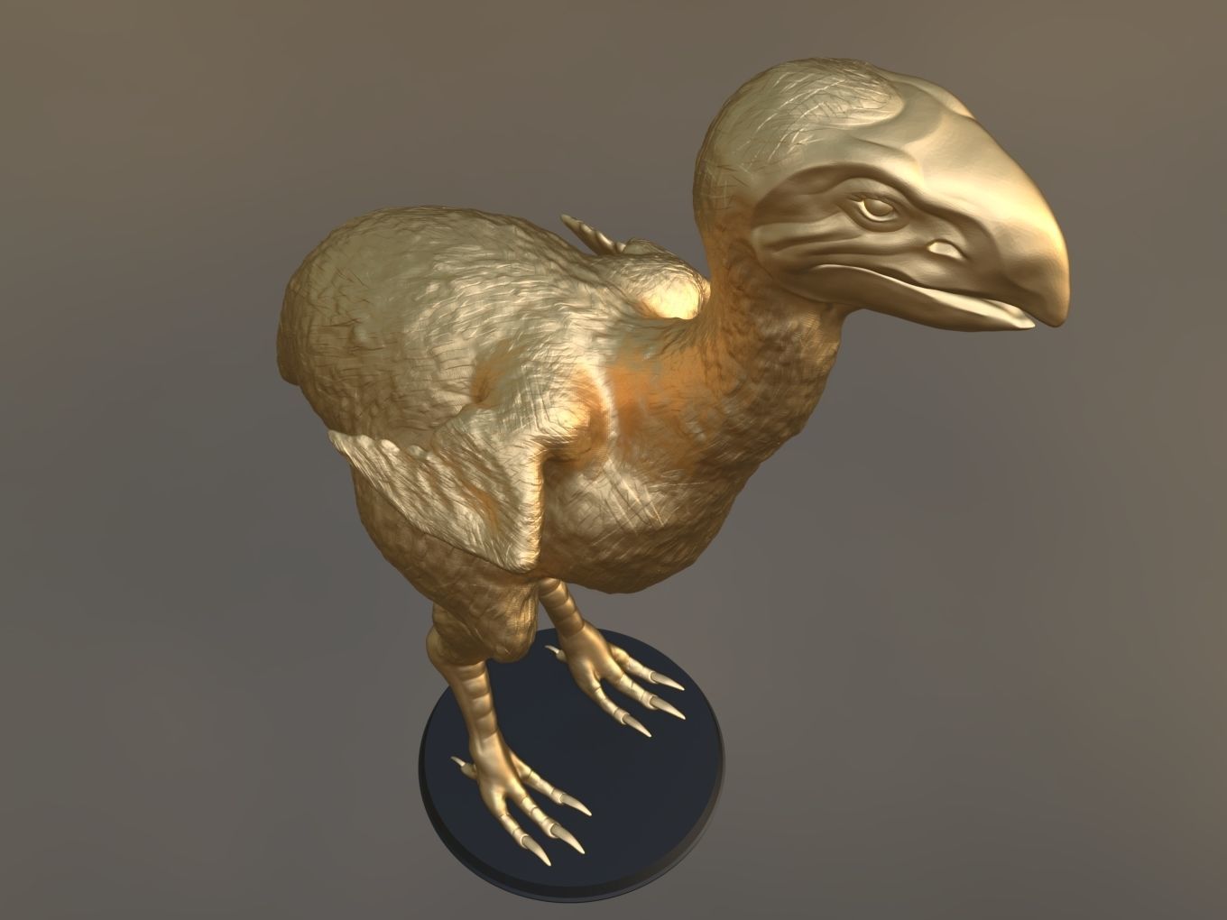 Prehistoric Gastornis Gold 3D print model_8