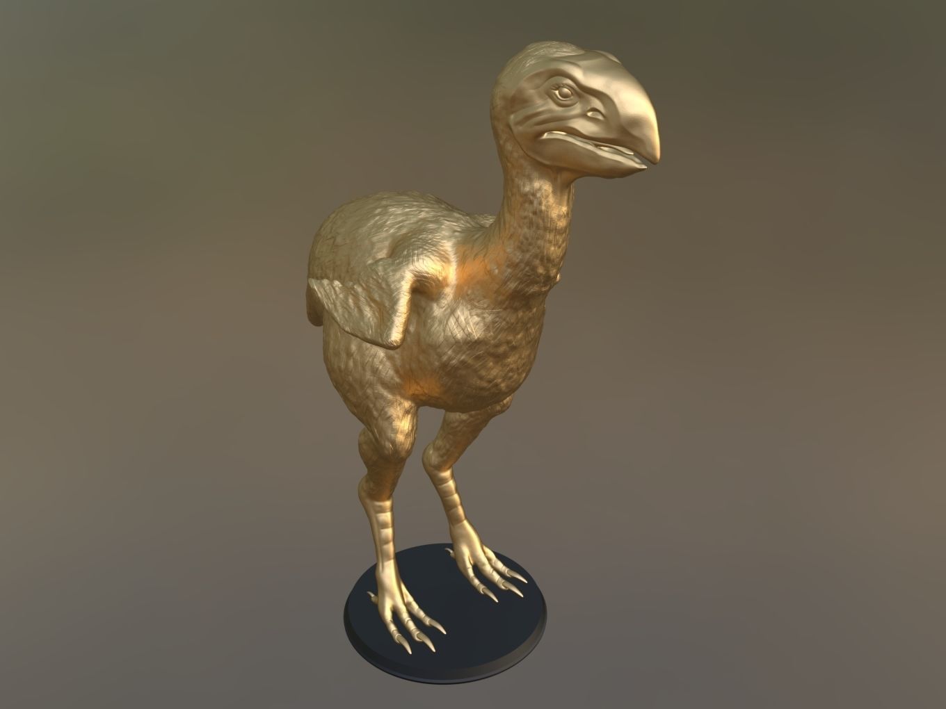 Prehistoric Gastornis Gold 3D print model_1