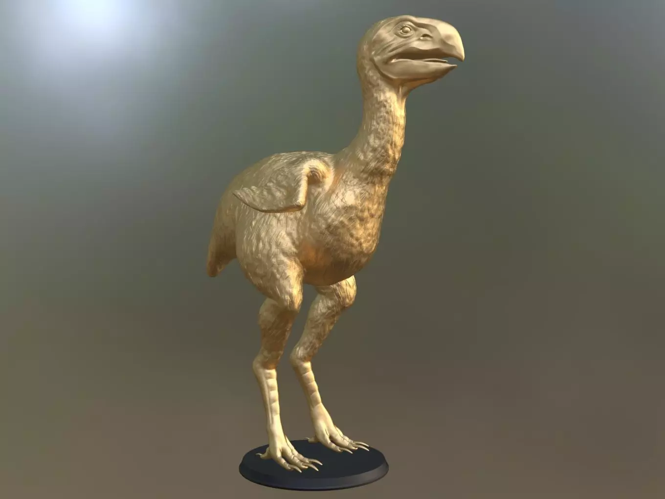 Prehistoric Gastornis Gold 3D print model_0